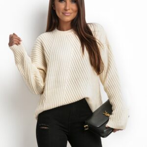 Béžový sveter Svetre a kardigány Woman Style