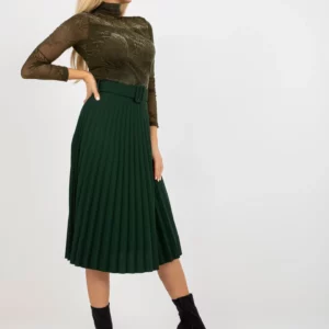 Smaragdová plisovaná sukňa