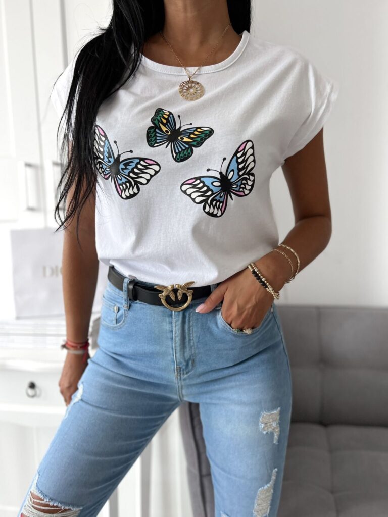 Dámske tričko s motýľmi